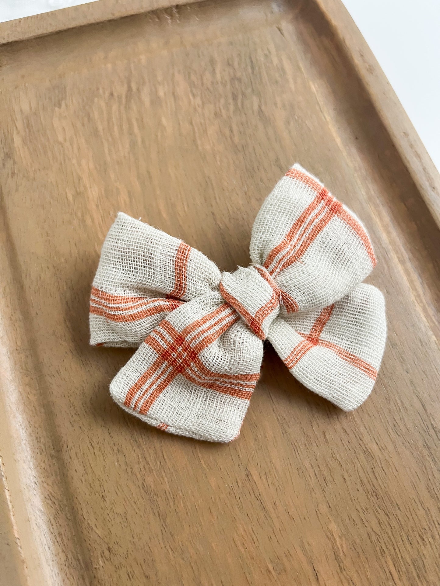 Orange Plaid Bow