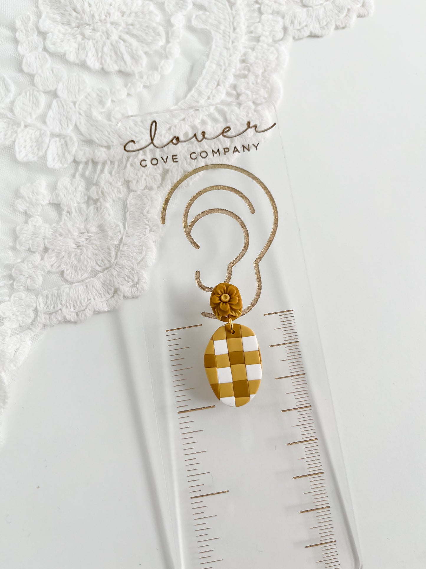 Mustard Plaid Earrings