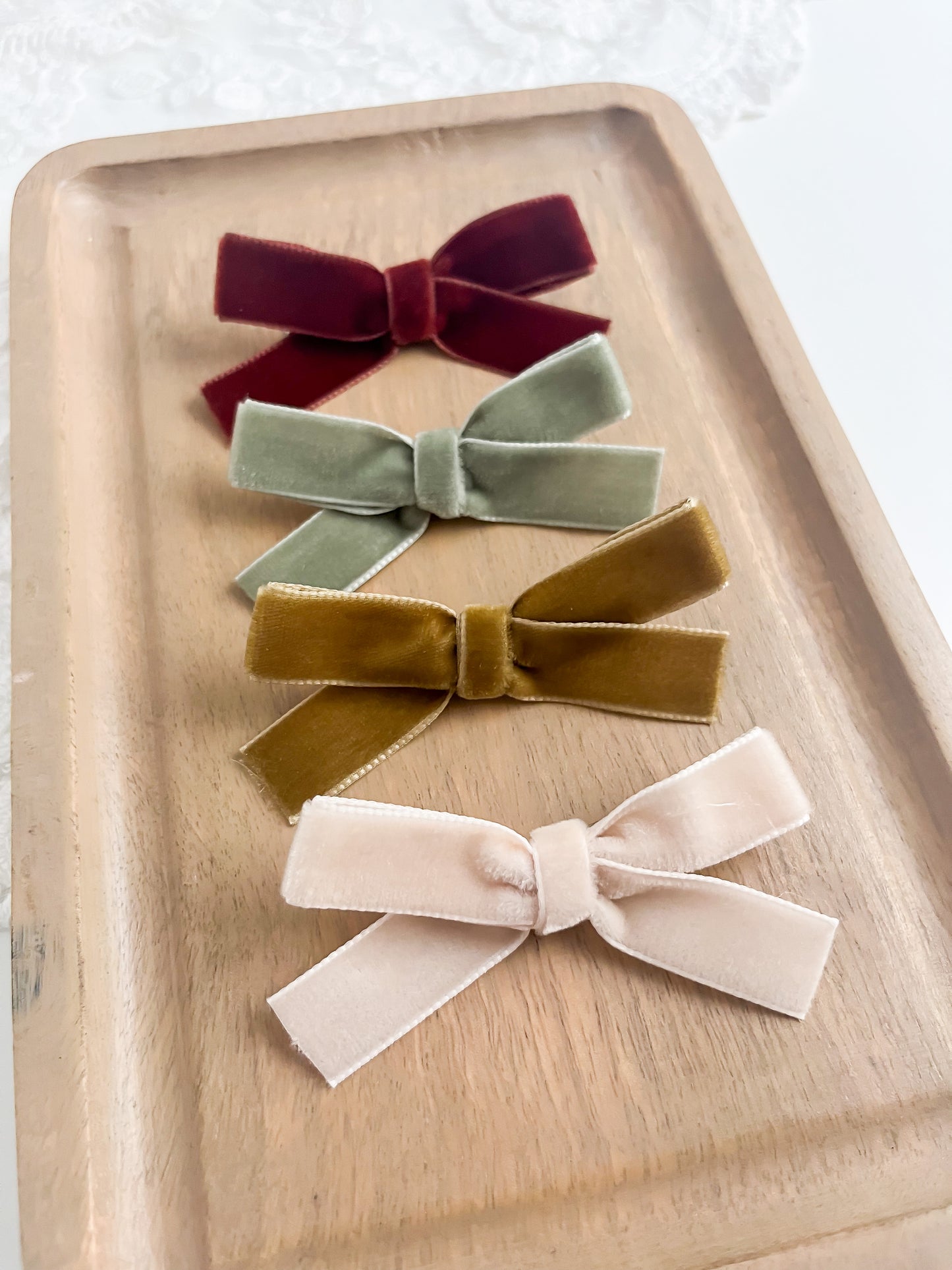 Fall Velvet Bow- Set of 4